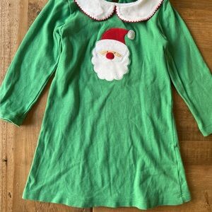 LUIGI Green Christmas Santa Dress Size 3T